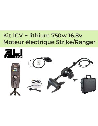 KIT Moteur Eléctrique pinces 1 CV + Lithium 750W 50 Ah 16.8v