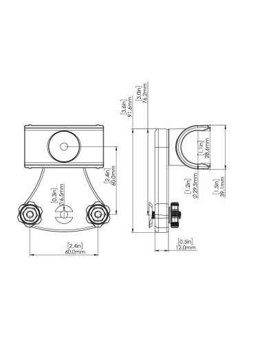 QuickGrip Paddle Clip 28mm Track Mount Railblaza - Accessoire original Railblaza