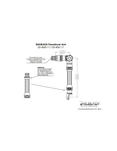 Bras pour sonde RailBlaza pour kayak